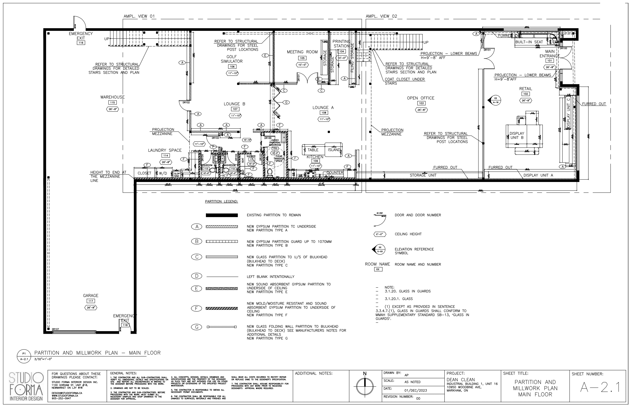 Construction Drawings for an office build-out